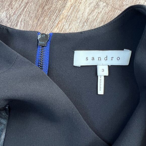 Sandro Black Ruffle Sleeveless Mini Dress Date Night Business - Picture 6 of 8